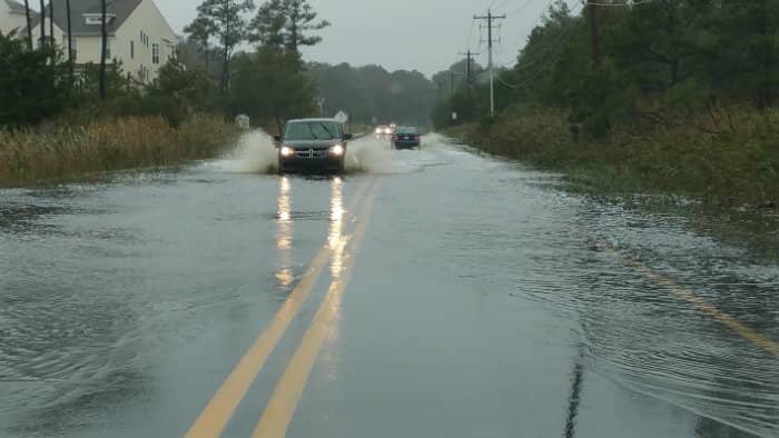 Flooding at Fred Hudson Road in Bethany Beach Image © WGMD/Patti Brown