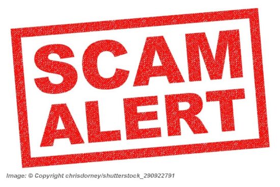 Red Scam Alert - Image: © Copyright chrisdorney/shutterstock