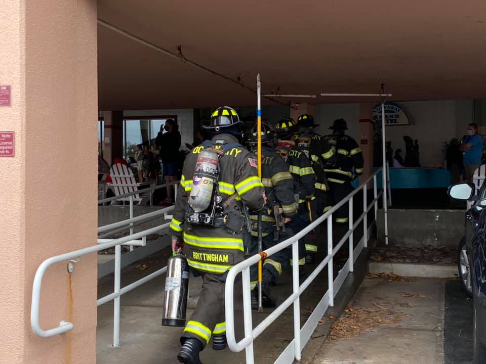 Firefighters responded to a 6th floor blaze at the Stowaway Grand Hotel at 21st St. in Ocean City Sunday. Photo courtesy of the Ocean City Fire Department
