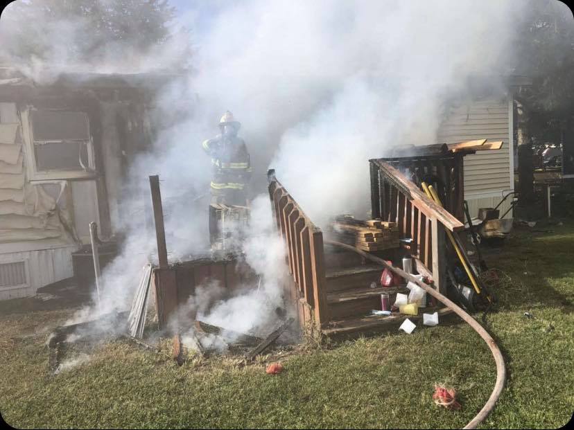 A fire broke out at a home in Bay City in the Long Neck area Tue. Oct. 6th (photo courtesy of Indian River Volunteer Fire Company)