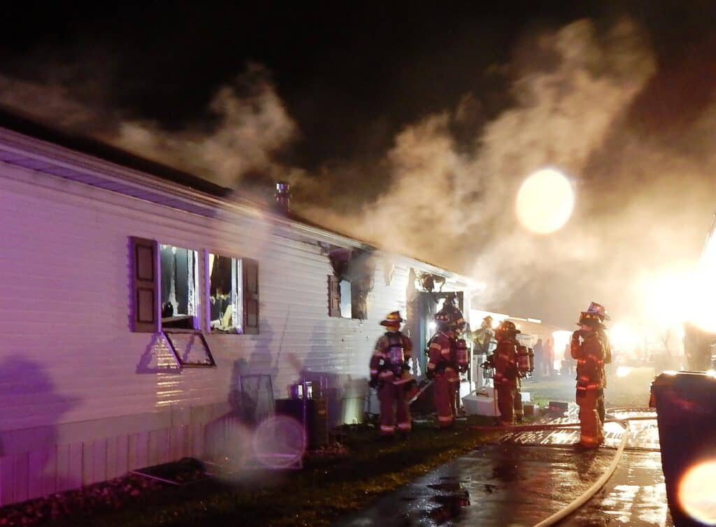 A fire broke out early Tuesday at a home on Colonial Lane off Coastal Highway. photo courtesy of Rehoboth Beach Volunteer Fire Company.