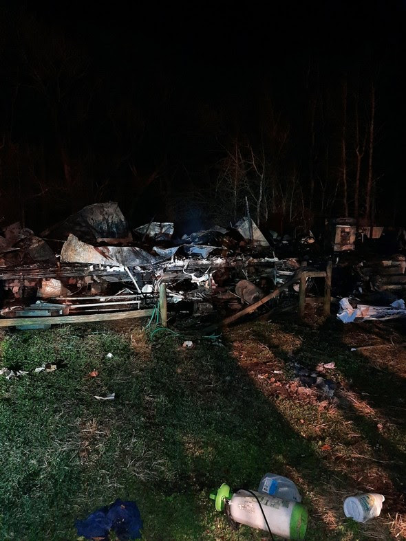 Fatal Fire, Preston Md. Dec. 14 2020 (photo courtesy of Md. State Fire Marshal's Office)