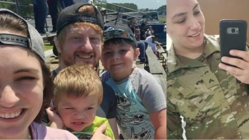 Photos of CPL Erin Sasse and family (photos courtesy of Delaware National Guard)