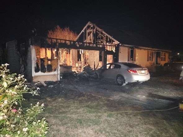 Hebron house fire, Dec. 2 2020 (photo courtesy, Maryland State Fire Marshal's Office)