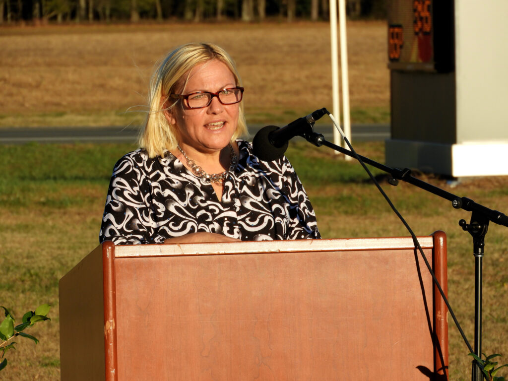 Kristina Perfetti, seen at a groundbreaking for the new Howard T. Ennis School. Photo provided by IRSD.