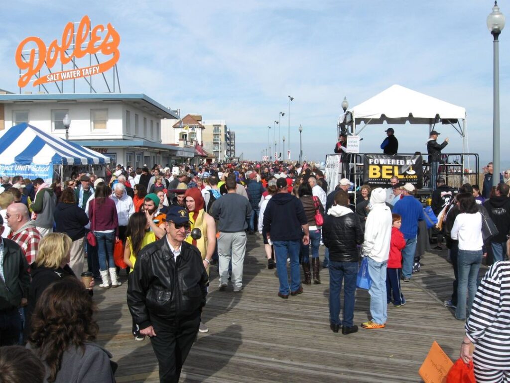 The Rehoboth Beach boardwalk is shown during a past Delaware Special Olympics Polar Bear Plunge event, photo: WGMDs Mark Fowser