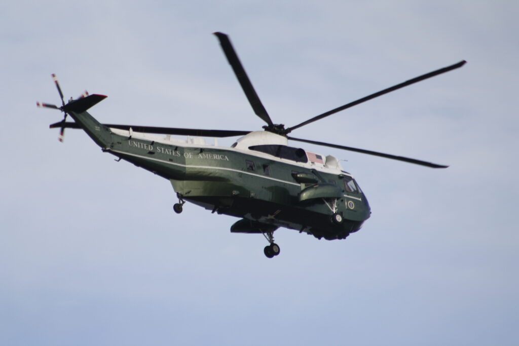 Marine 1 in the air over Rehoboth Beach earlier this week (photo: WGMD's Alan Henney)