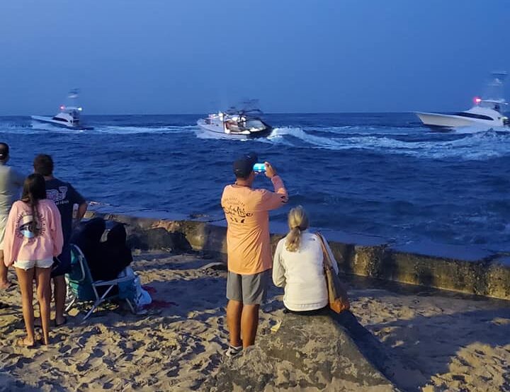Boats head out for the first day of the White Marlin Open in Ocean City. Photo courtesy of WGMD's Mike Bradley