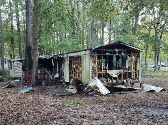 One of three fires investigated near Princess Anne over the past weekend (photo courtesy of the Maryland State Fire Marshal's Office)