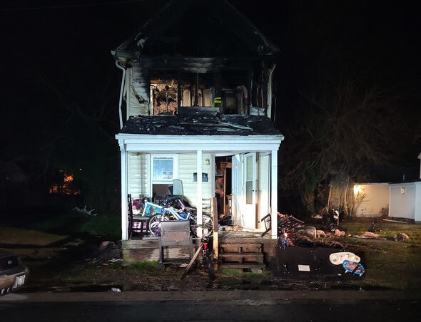House fire in Cambridge Dec. 27th - photo courtesy of Md. State Fire Marshal's Office