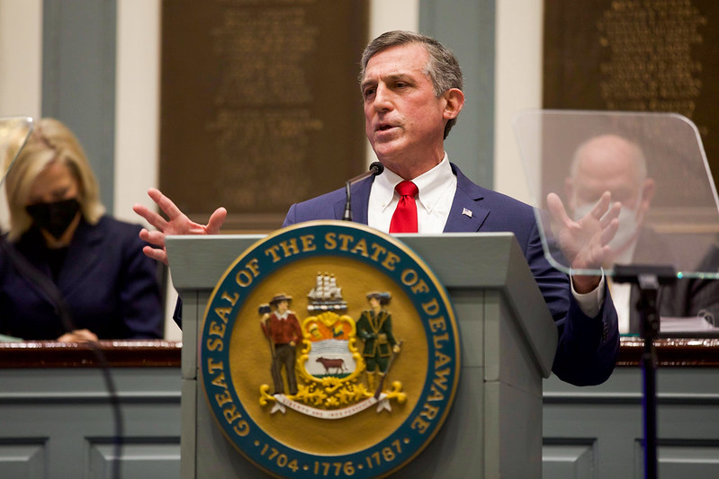 Gov. John Carney delivered his 2022 State of the State Address Thursday (photo courtesy of the office of Gov. John Carney)