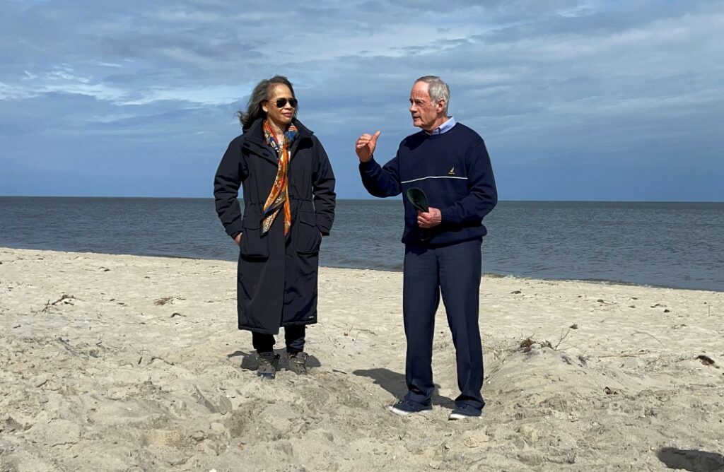Congresswoman Lisa Blunt Rochester and Senator Tom Carper visited two Delaware beach communities Tuesday. (photo courtesy of Sen. Tom Carper's Office)