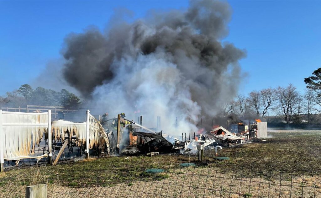 Fire on Cordrey Rd. Mar. 21st (photo courtesy of Indian River Volunteer Fire Company)