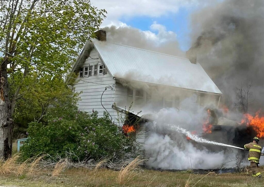 Fire in Oak Orchard area April 19th- photo courtesy of Indian River Volunteer Fire Company