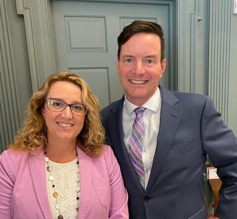 Marcy Jack, Chief Quality Officer for Beebe Healthcare, an advocate for House Bill 324 is pictured with Senator Trey Paradee, the lead Senate sponsor of HB 324. Representative Bill Bush (not pictured) introduced HB 324 in the House. Photo submitted by Delaware Healthcare Association