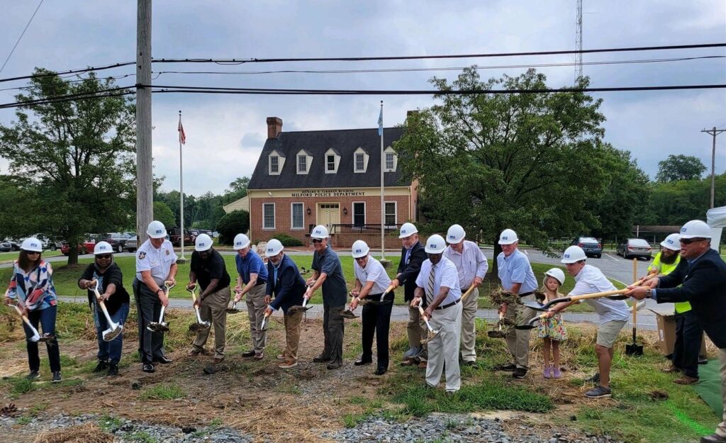 Photo shared by Milford Police on Facebook - groundbreaking ceremony, July 17th 2022