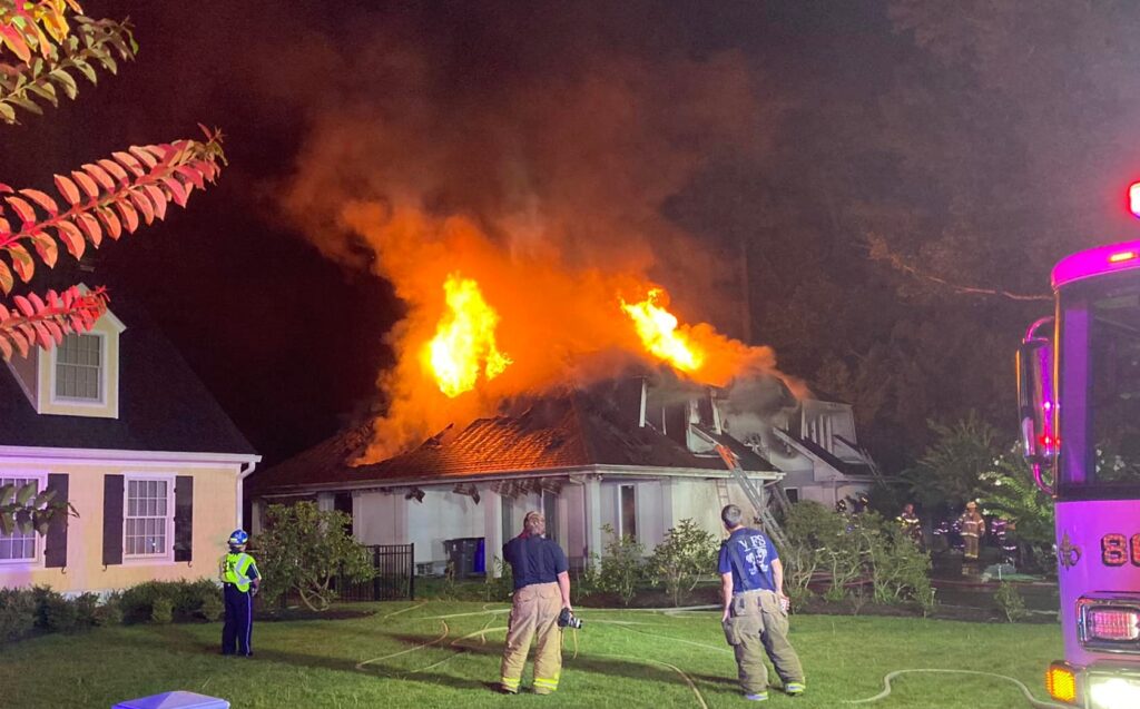 Rehoboth Country Club fire early Aug. 17th - photo shared by Lewes Fire Dept. on Facebook