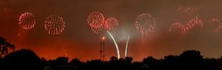 Fireworks over Washington during the July Fourth America 250 celebration.