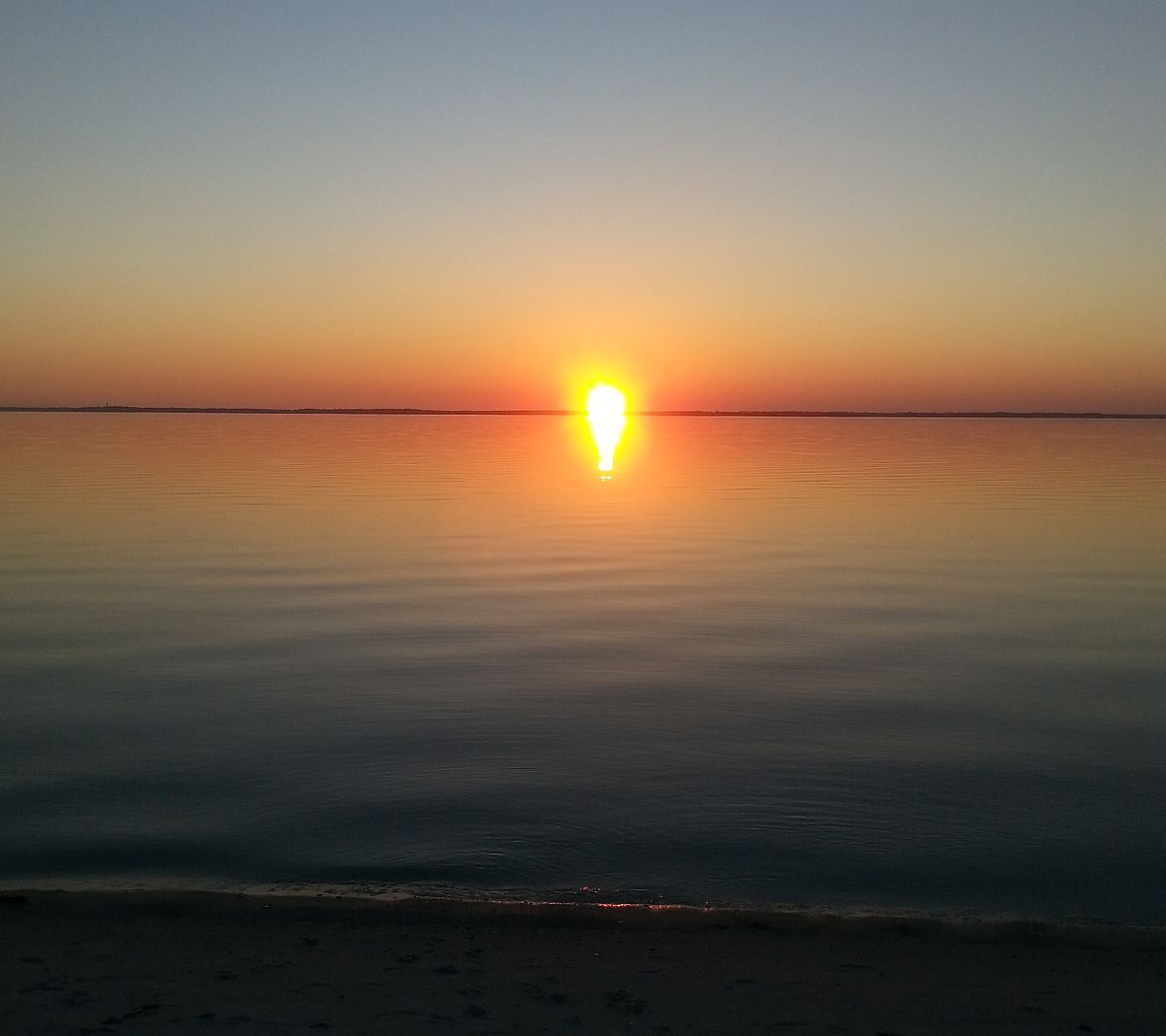 Sunset over the bayside at Tower Road