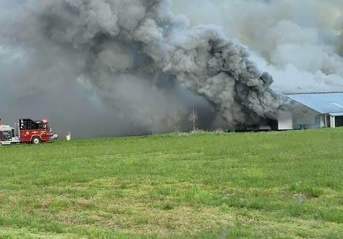 Stockton Road Chicken House Fire / Image courtesy Asst Chief Bell