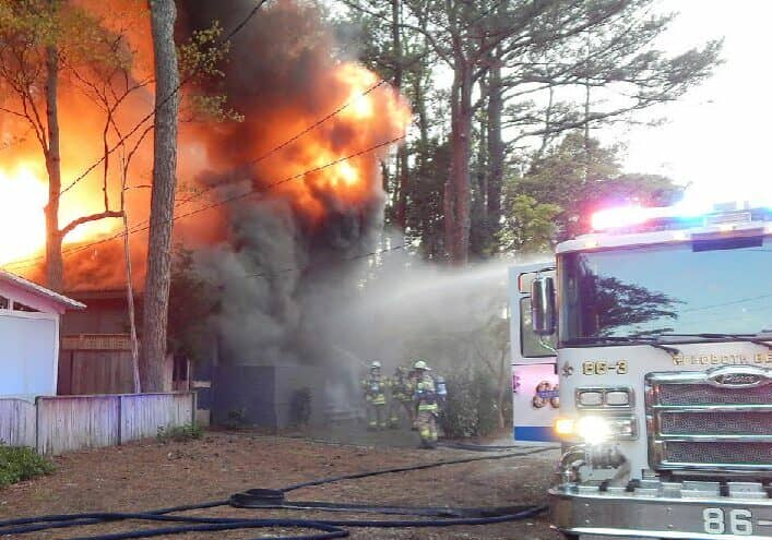 Jersey Street, Dewey Beach fire / Image courtesy Chuck Snyder, RBVFC