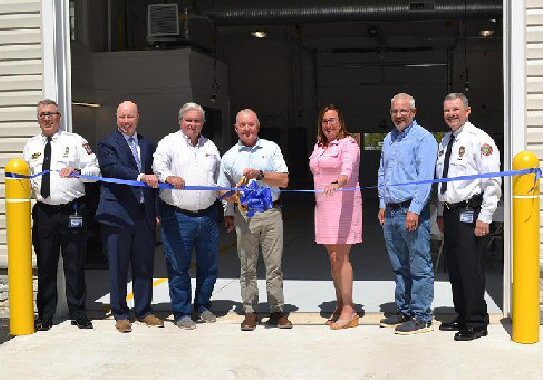 L-R: Robert Mauch, Sussex County Department of Public Safety Deputy Director-EMS; Todd F. Lawson, Sussex County Administrator; John L. Rieley, Sussex County Council Vice President; Douglas B. Hudson, Sussex County Council President; Gina A. Jennings, Sussex County Finance Director/Chief Operating Officer; Steve McCarron, Sussex County Councilman; and Robert W. Murray, Director of Sussex County Department of Public Safety / Image courtesy Sussex County Gov't