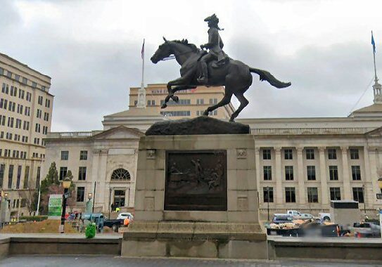 Caesar Rodney Statue before removal from Rodney Square in Wilmington