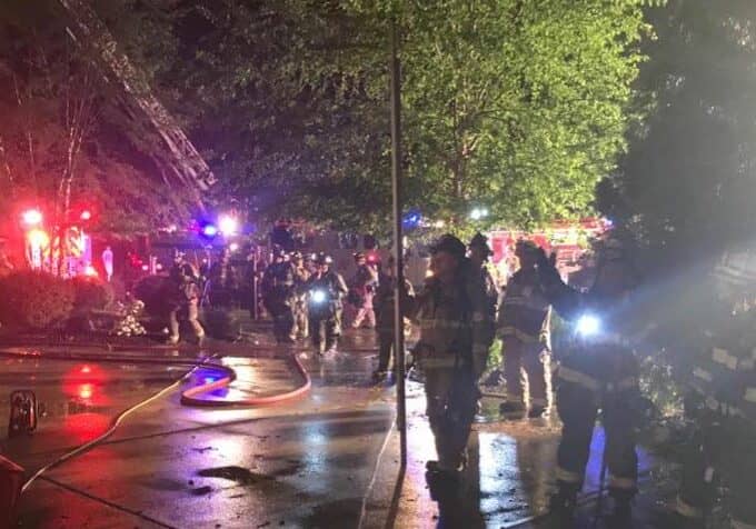 Garage fire on Club House Drive, Rehoboth / Photo courtesy IRVFC