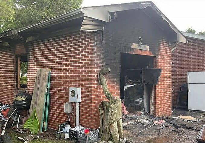 Garage fire on Woodlawn Road near Berlin / Image courtesy Worcester County Fire Marshal