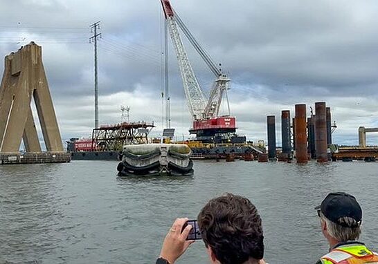 Key Bridge Rebuild - during MDOT Boat Tours / Image courtesy MDOT