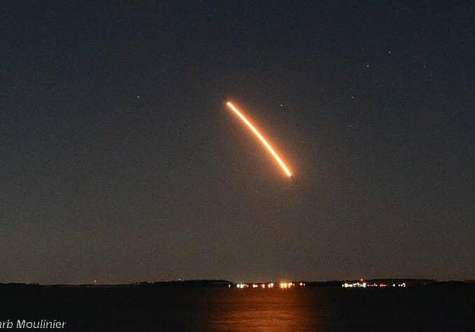 October 2nd Antares Resupply Launch from Wallops Flight Facility - headed to the ISS / Image courtesy Barb Moulinier - taken from the Rehoboth Bay Sailing Assoc  