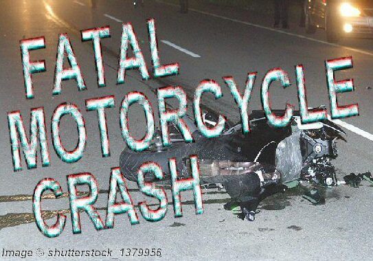 Motorcycle after accident on highway