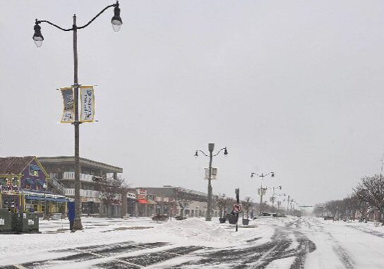 Looking down Rehoboth Avenue after January 25, 2026 storm / TOD-Mark G