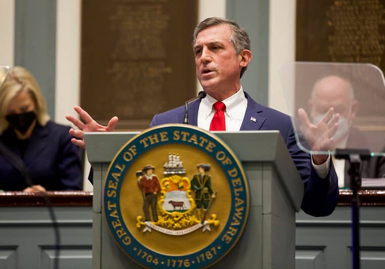 Gov. John Carney delivered his 2022 State of the State Address Thursday (photo courtesy of the office of Gov. John Carney)