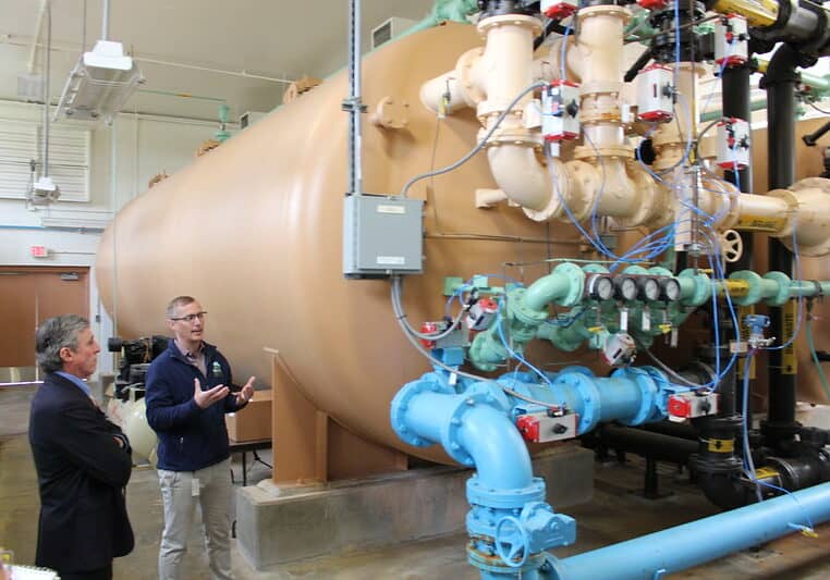 Gov. John Carney visited a City of Newark facility Wednesday (photo courtesy of the office of Gov. John Carney)