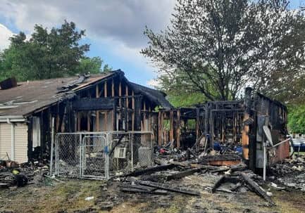 Fire in Greensboro, May 14th. Photo courtesy of Md. State Fire Marshal's Office