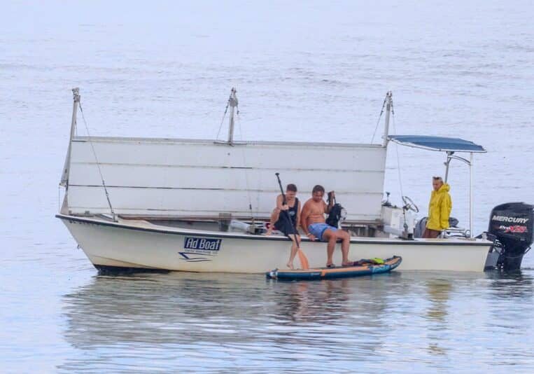 Sign boat, ad-boat, used off Rehoboth and Dewey