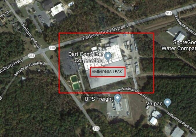 Ammonia leak Solo Cup factory