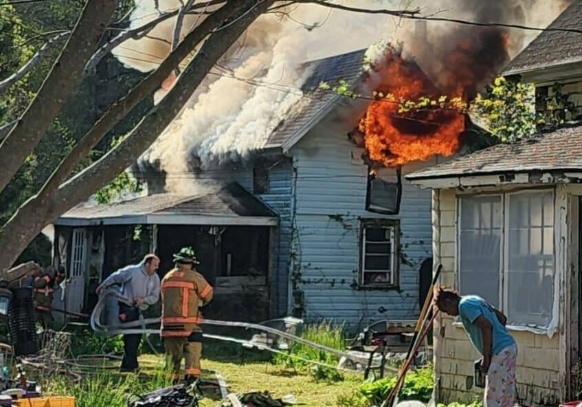 House fire, Railroad Ave. photo shared by Berlin Fire Company on Facebook
