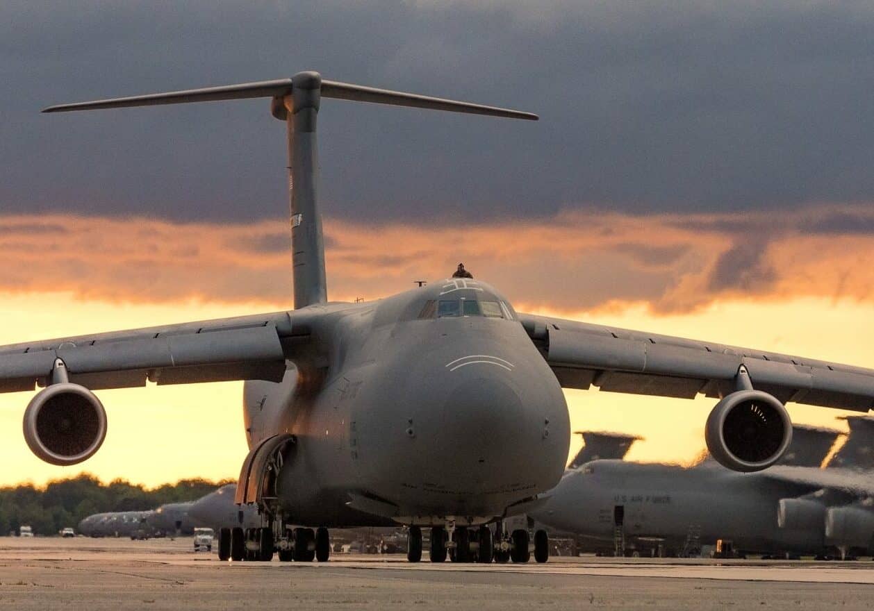 The C-5M Super Galaxy is a strategic transport aircraft and is the largest aircraft in the Air Force inventory. Its primary mission is to transport cargo and personnel for the Department of Defense. The C-5M is a modernized version of the legacy C-5 designed and manufactured by Lockheed Martin. Currently the U.S. Air Force owns and operates 52 C-5B/C/M. They are stationed at Dover Air Force Base, Delaware; Travis AFB, California; Lackland AFB, Texas; and Westover Air Reserve Base, Massachusetts. (U.S. Air Force photo)