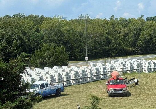 Wave Attenuation Devices in storage for Thompson Island Project / Photo: Centers for Inland Bays - Ellen Rice 