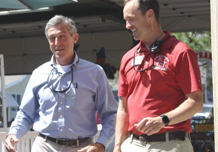 Funland's Christopher Darr gives Delaware Governor John Carney a tour of Funland. Image courtesy WGMD/Alan Henney.
