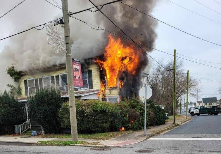 House fire, Preston Md. Jan. 5 2021 photo courtesy of the Maryland Fire Marshals Office