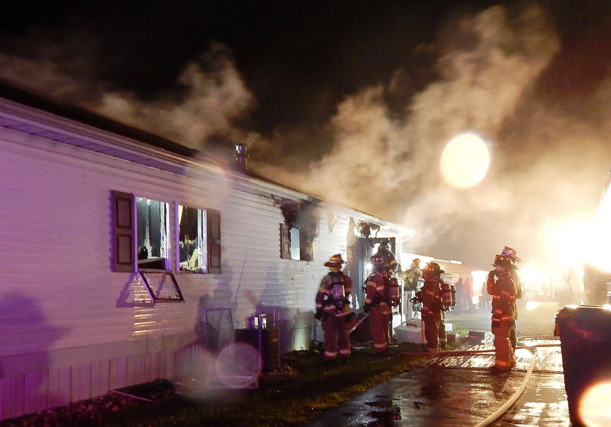 A fire broke out early Tuesday at a home on Colonial Lane off Coastal Highway. photo courtesy of Rehoboth Beach Volunteer Fire Company.