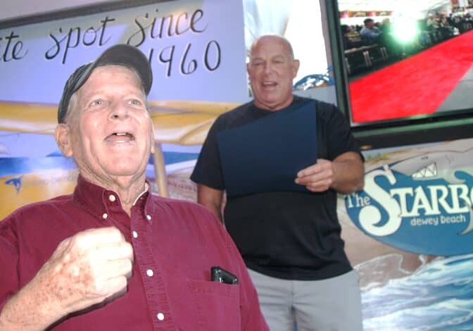Dewey Beach Mayor Dale Cooke at his retirement party, Sept. 2, 2021.  Image courtesy WGMD/Alan Henney