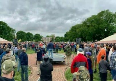2nd Amendment supporters of gun rights gathered May 8th at Legislative Mall. Photo courtesy of Delaware State Sportsmen's Association Facebook page
