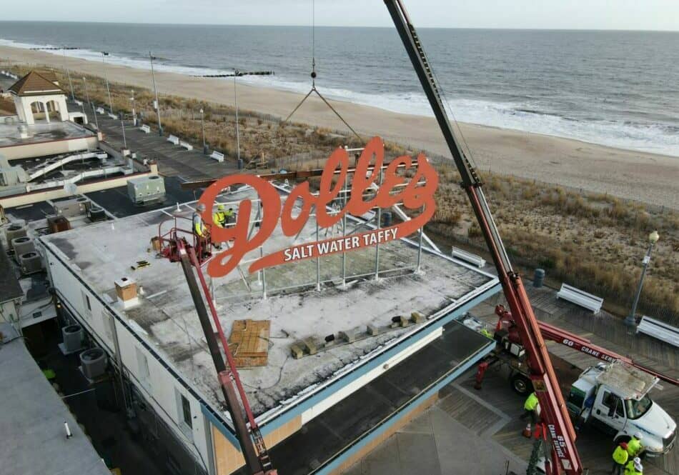 The Dolle's sign was removed from the Rehoboth Beach Boardwalk last December (photo courtesy of the City of Rehoboth Beach shared on Twitter)