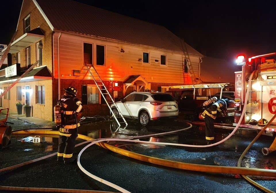 Fire on N. Aurora St., Easton (photo Courtesy of Easton Vol. Fire Dept.., shared on Facebook)