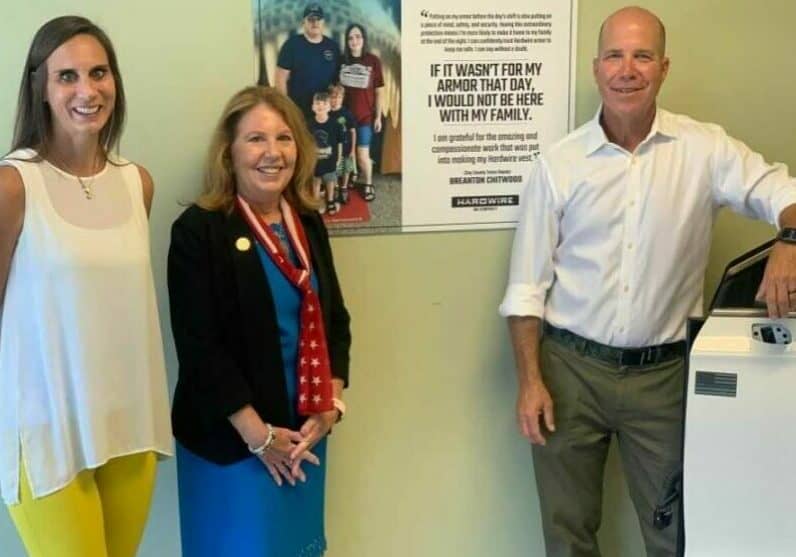 Left to right: Emily Tunis, Md. State Sen. Mary Beth Carozza, Hardwire CEO George Tunis (photo courtesy of Senator Mary Beth Carozza's office)