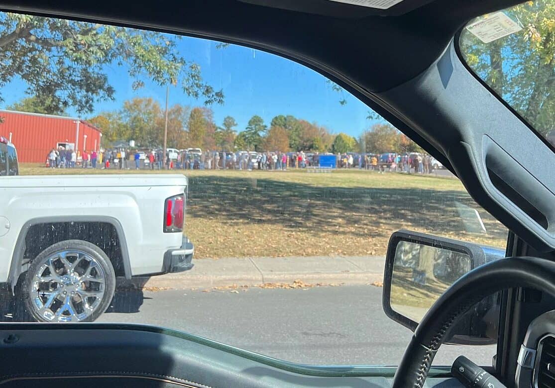 Voters in line at Harrington Parks & Recreation